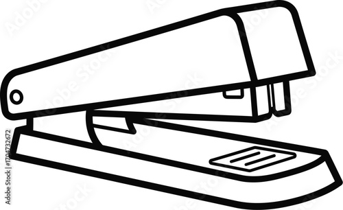 Stapler outline office supply vector illustration
