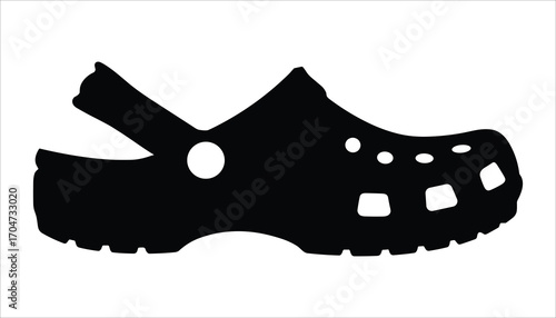 Clog Shoe Silhouette Vector Casual Slip On Footwear Icon