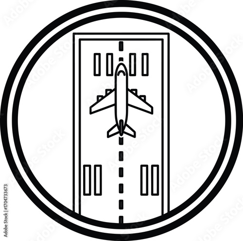 Airplane on runway airline travel airport icon