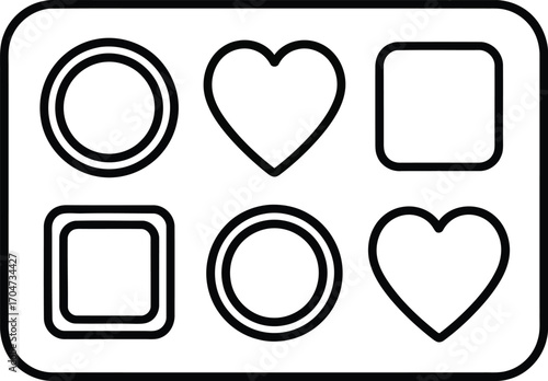 Chocolate candy mold vector icon design template