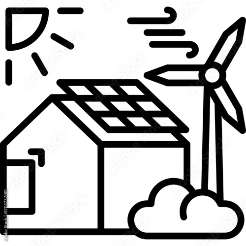 Solar Panel line icon