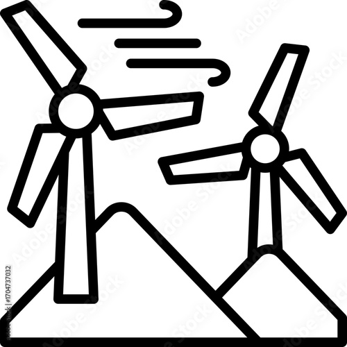 Wind Turbine line icon