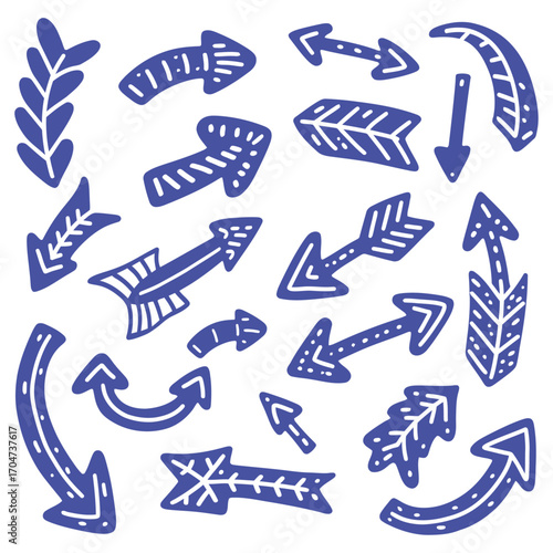 Vintage Arrow Elements Pack Decorative Vector Graphics, Creative arrow ornament set in vector format, ideal for digital designs, print materials, and logo decorations