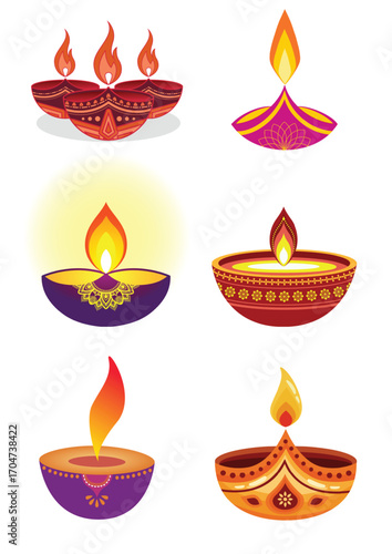 illustration of diwali celebration lights