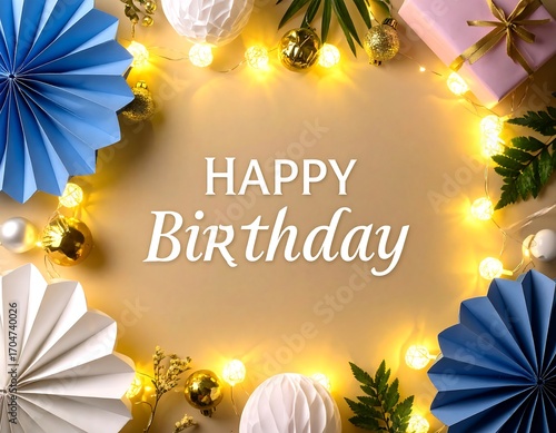 Festive birthday greeting card layout