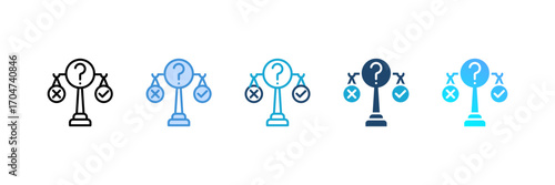 Ethical Dilemma icon set multiple style collection