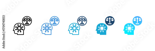 Ai Ethics icon set multiple style collection
