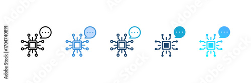 Explainable Ai icon set multiple style collection