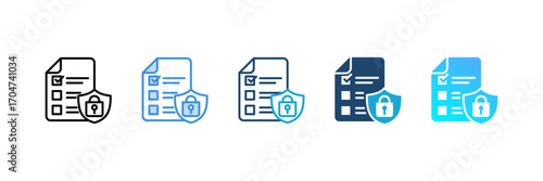 Data Security icon set multiple style collection