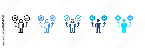 Decision icon set multiple style collection