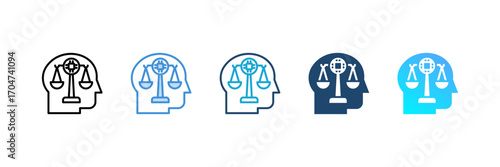 Ai Bias Mitigation icon set multiple style collection