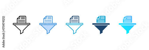 Filterd Data icon set multiple style collection