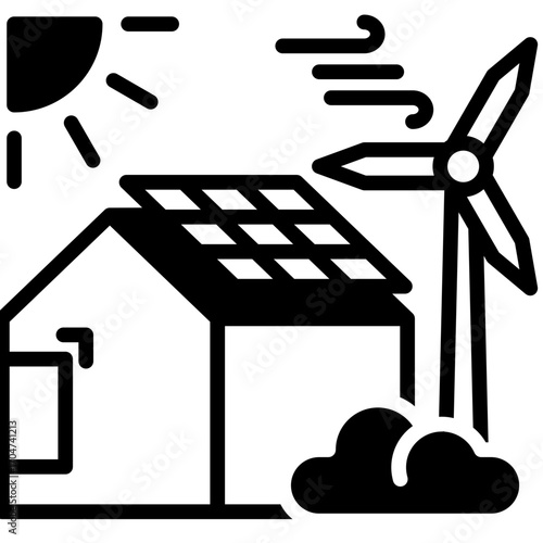 Solar Panel mixed icon