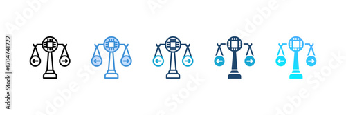 Ethical Ai Decision Making icon set multiple style collection