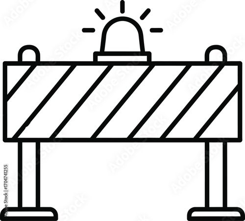 Construction barrier with flashing warning light alerts for caution and safety