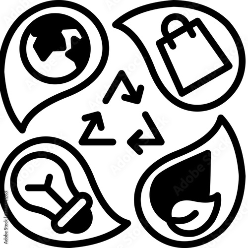 Zero Waste Lifestyle mixed icon