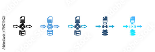 Ai Training Data icon set multiple style collection