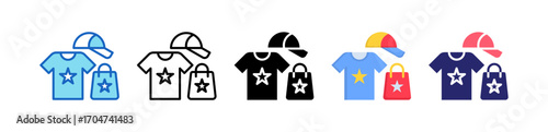 Merchandise Multiple Style Icon Set Collection. 