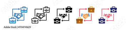 B2B Market Multiple Style Icon Set Collection. 
