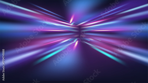 abstract background light explosion with vibrant purple pink and cyan streaks radiating outward cosmic energy futuristic digital design wallpaper for modern creativity