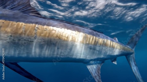 Striped marlin underwater