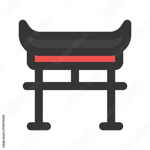 torii gate outline fill icon