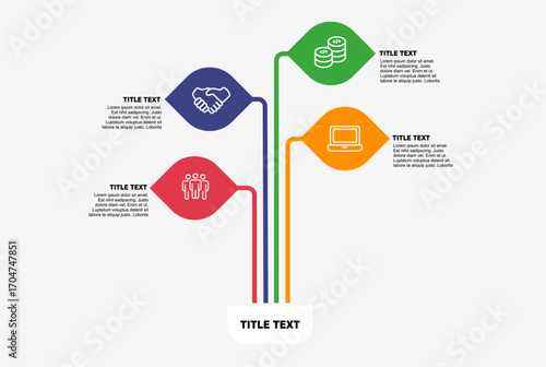 Infographic tree design template vector set 

