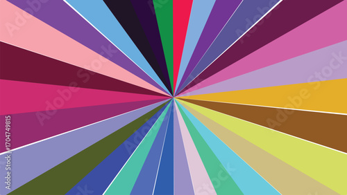 Abstract colorful radiating stripes burst design background