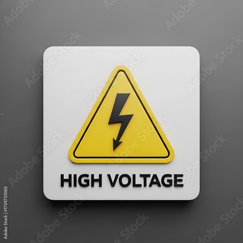 High Voltage Warning Sign: Safety alert for industrial, construction, and electrical projects