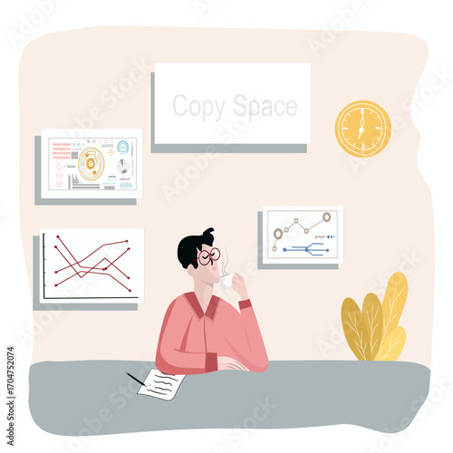 Business Finance Stress Vector Illustration