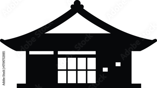 Minimalist black silhouette vector graphic, perfect for icons, logos, or design elements, offering a clean and versatile aesthetic for various projects.