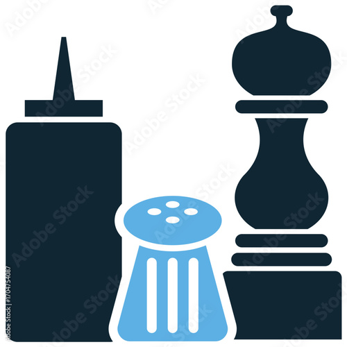 Food condiment icon vector. Ideal for restaurants, culinary, and food themes. A simple, clear symbol representing various sauces and toppings used to enhance flavor.