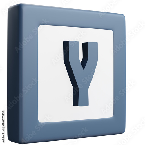 3D Alphabet Letters Set - Blue and White Block Style