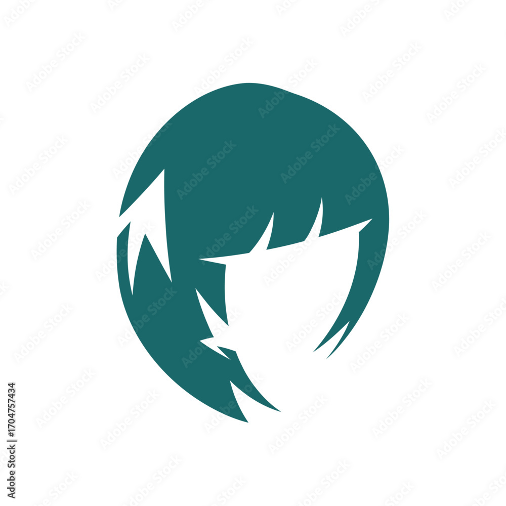 Obraz premium Abstract Teal and White Circular Design with Sharp Edges.