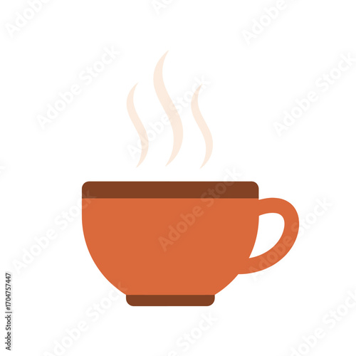 Aromatic Coffee Cup with Steaming Vapor Illustration.