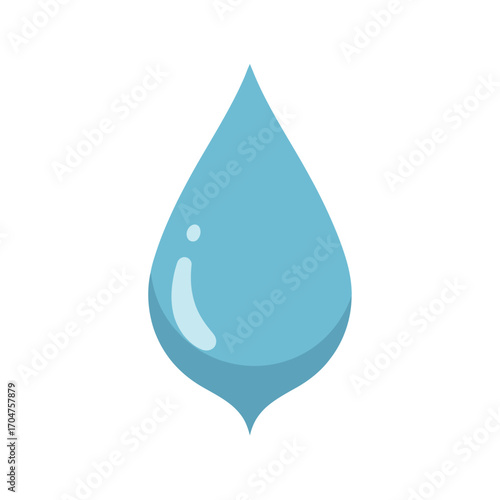 Blue Water Drop Illustration - Hydration and Purity.