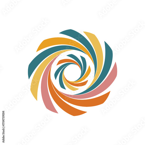 Colorful Swirl Design with Abstract Shapes and Vibrant Colors.