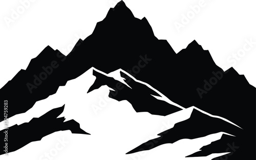 A versatile black silhouette in a clean, modern vector style, perfect for various design projects, icons, or abstract backgrounds.
