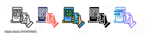 Qr Code Scan Payment line icon