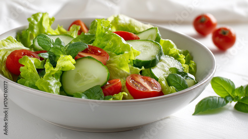 Fresh mixed vegetable salad served in bowl