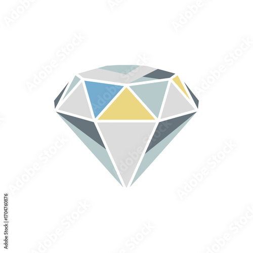 Geometric Diamond Illustration with Pastel Colors and Facets. Free Download Geometric Diamond Illustration with Pastel Colors and Facets. - GFXLoad