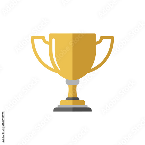 Golden Trophy Illustration for Achievement and Success.