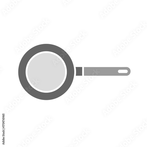 Grey Frying Pan Illustration for Cooking and Food Preparation.