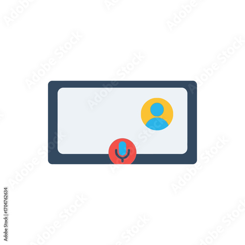 Online Meeting Interface with Microphone and User Icon.