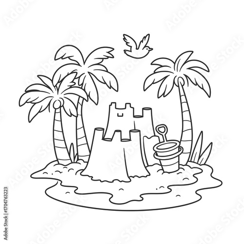set of beach icons