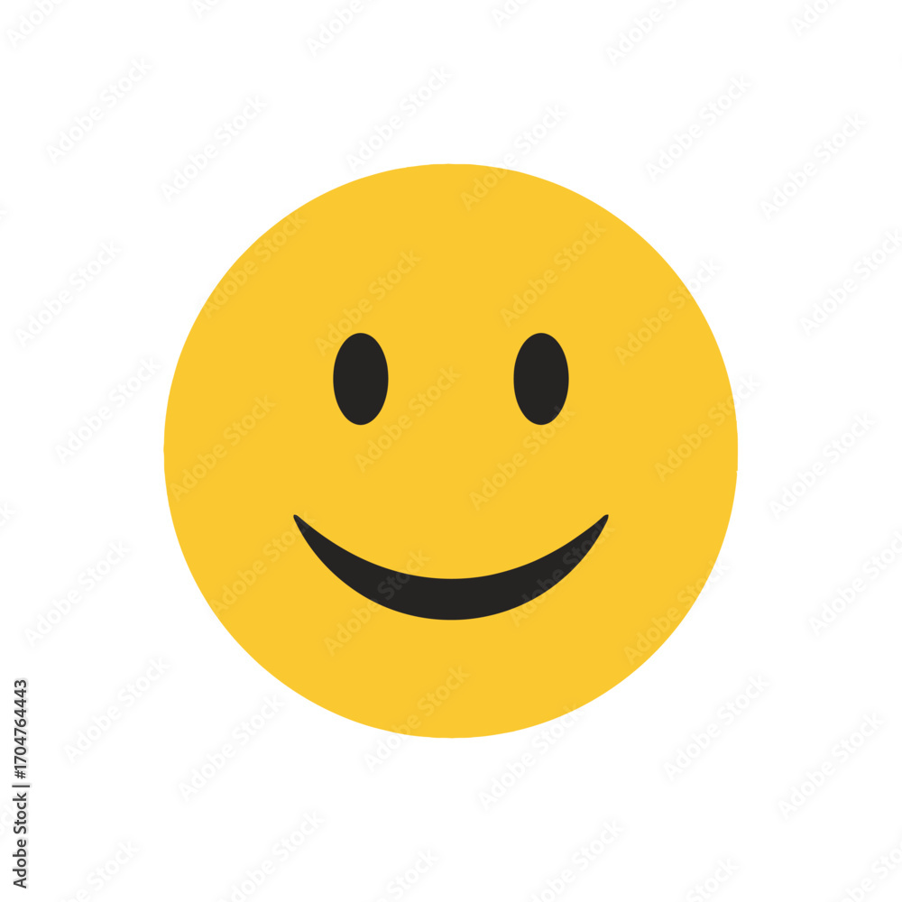 Fototapeta premium Yellow Smiley Face Icon Expressing Happiness and Positivity.
