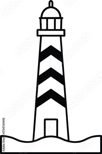 lighthouse on white background