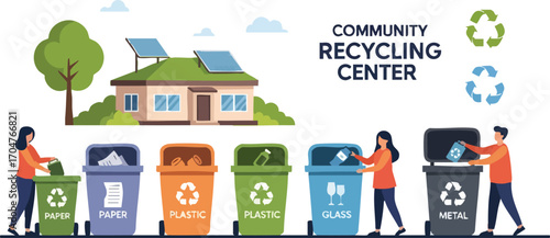 Community Recycling Center Eco Friendly Sorting and Sustainable Waste Management