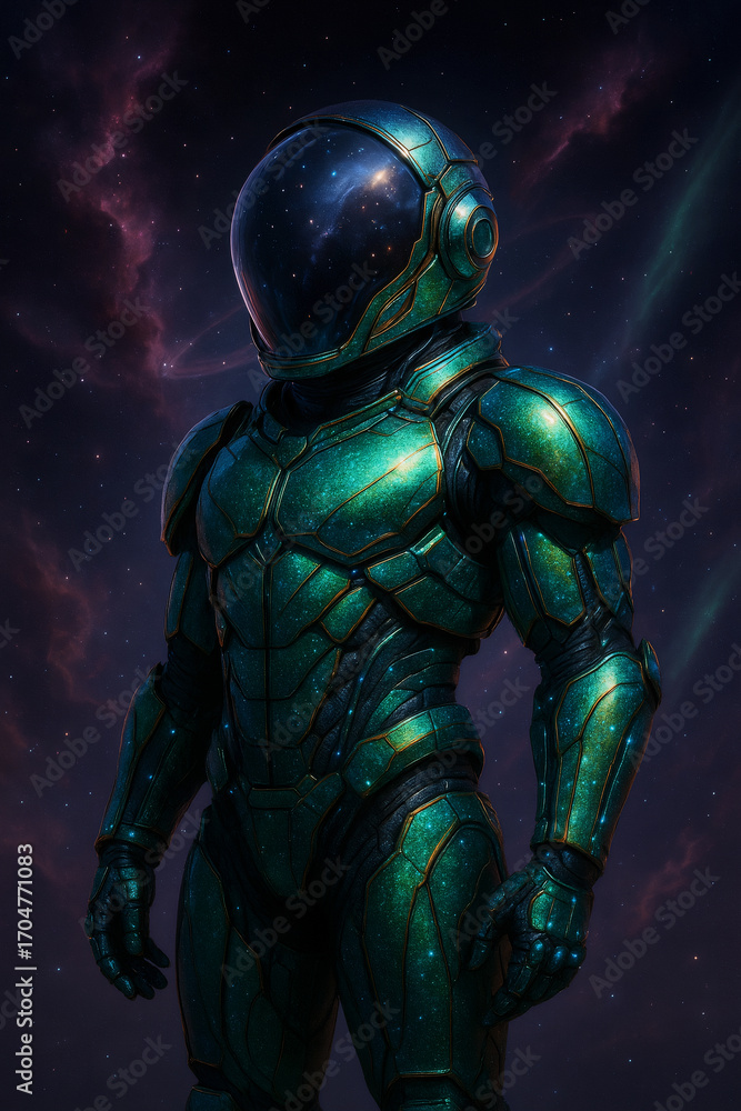 Fototapeta premium Jewel-Beetle Exoskeleton Spacesuit