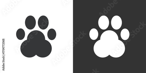 Pet print icon. Solid glyph series icon
